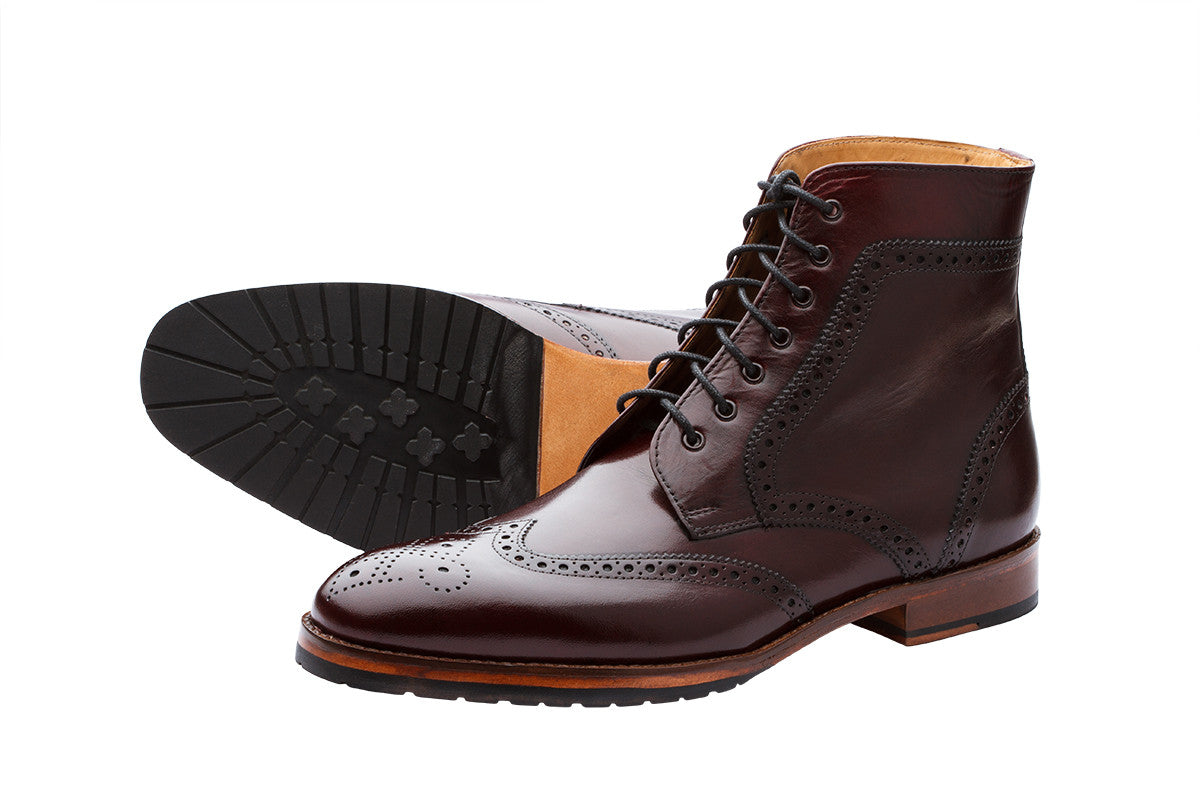 Burgundy brogue boots hotsell