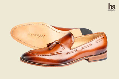 Tassel Loafer With Cord Stich On The Vamp- Tan