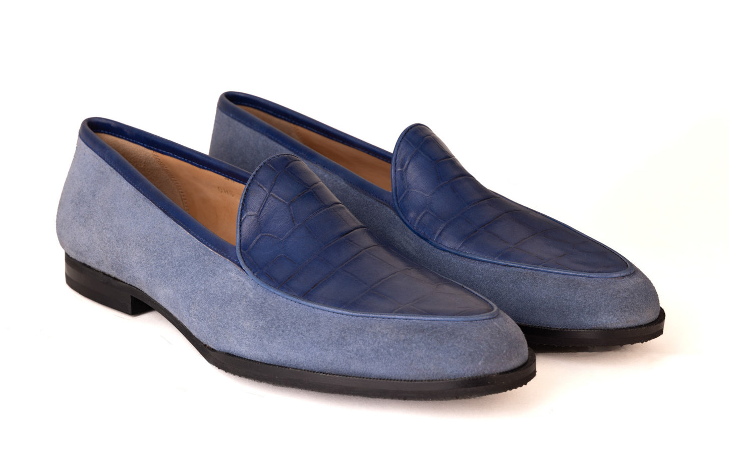 Loafer with Croc Textured Apron