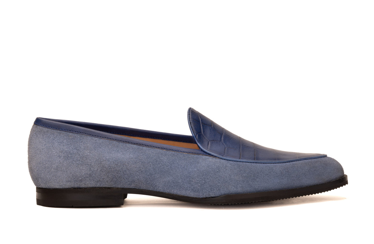 Loafer with Croc Textured Apron