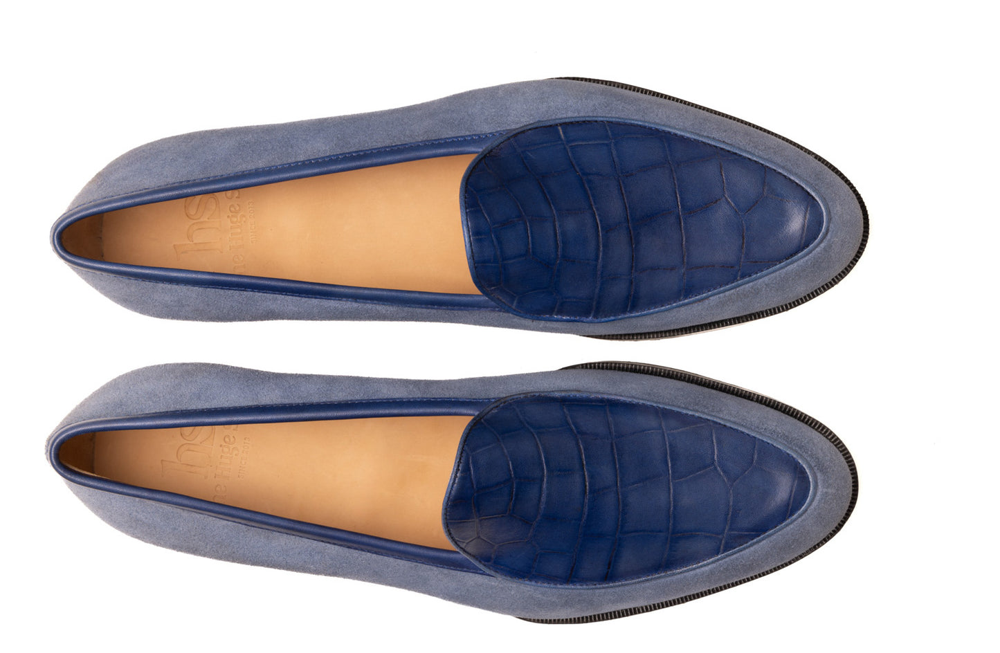 Loafer with Croc Textured Apron