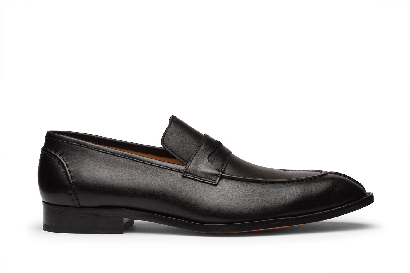 Penny loafer with hand cording on the vamp, toe and back counter
