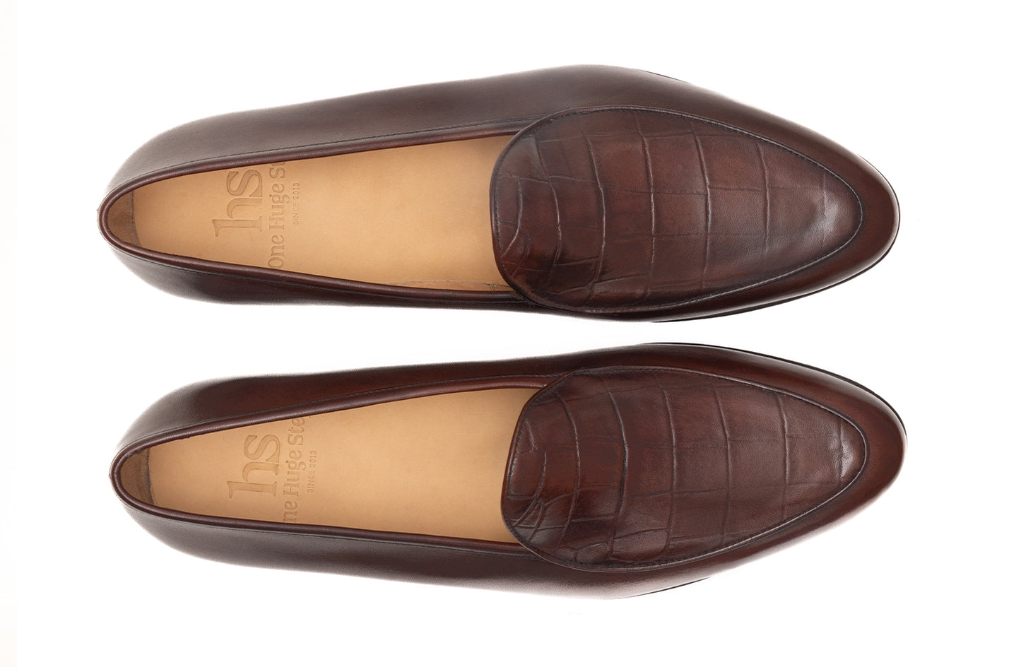Belgian Loafer with Croc embossed apron
