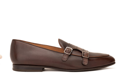 Double Monk Loafer with Croc textured Ornamental Buckle Straps