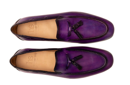 Patina Tassel Loafer with cord stitch on the vamp