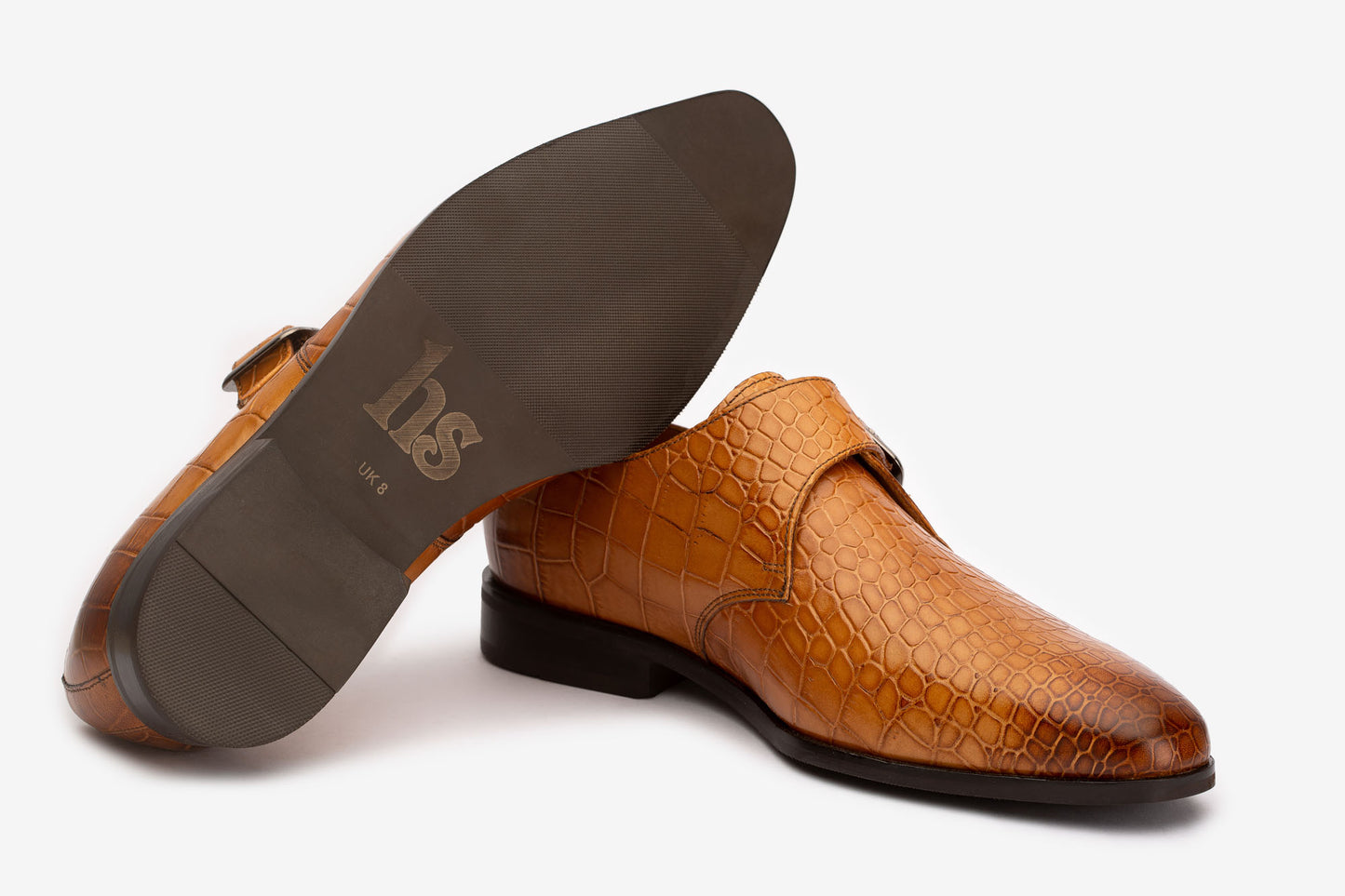Croc Embossed Single Strap Monk -T