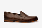 Croc Embosed Penny Loafer With Cord stiching on Vamp