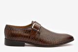 Single Straps Monk Pythan Print Empossed calf Leather -DKBR