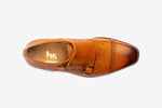 ToeCap Brogue Double Monk With Croc Embosed Vamp-T