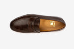Penny loafer cord stitching on vamp and saddle