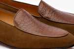 Twin Texture belgium loafer With Croc Embossed Apron