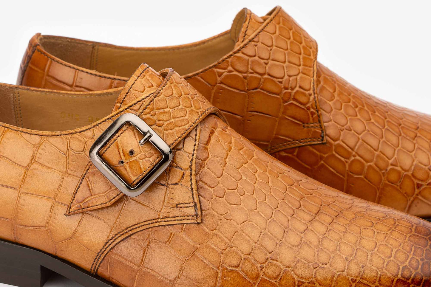 Croc Embossed Single Strap Monk -T
