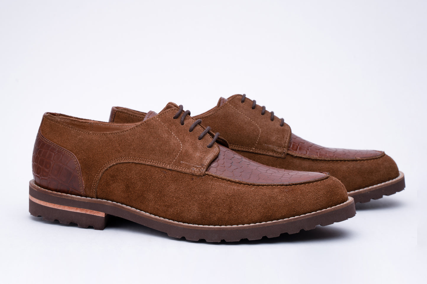 Mixed texture split toe Derby-MBR