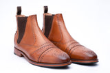 toecap brogue chelsea boots