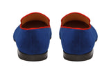 LOW HEEL WHOLE CUT VELVET LOAFER with Contrast Piping –BR