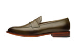 CROC PENNY LOAFER WITH TEXTURED SADDLE-CO