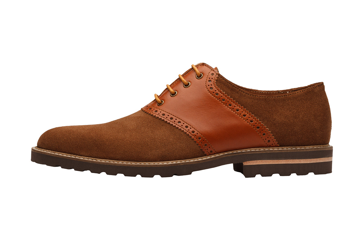SADDLE OXFORD with brogue punch–SF