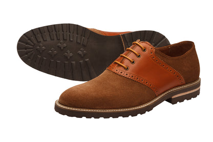 SADDLE OXFORD with brogue punch–SF