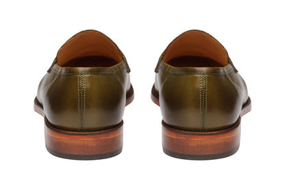 CROC PENNY LOAFER WITH TEXTURED SADDLE-CO