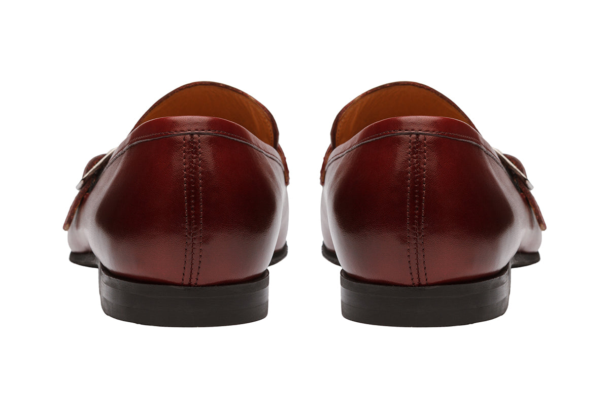 LOW HEEL PLAIN VAMP DOUBLE MONK LOAFER–OX