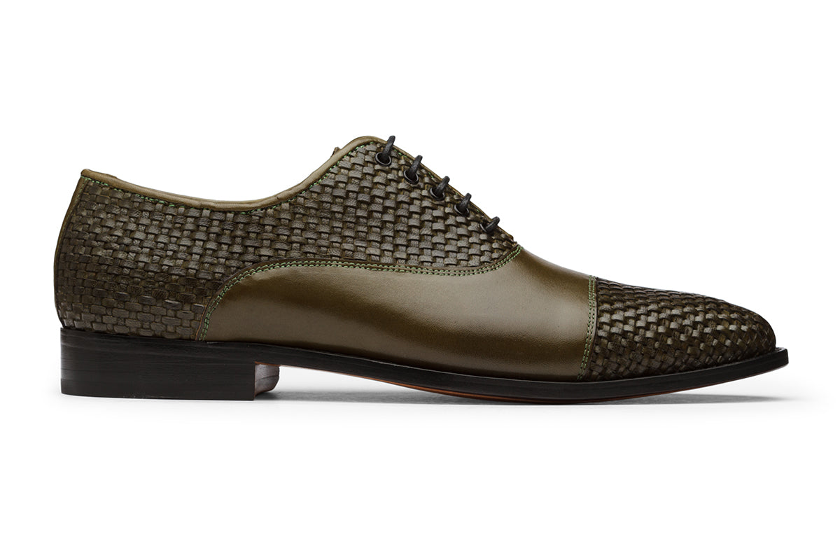 Woven & Plain leather combo oxford-OL