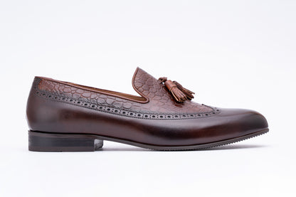 Twin Texture Wing Cap tassel Loafer