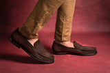 Hand Stitched Apron Loafer With Saddle