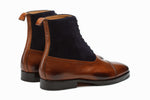 Combination Boots-Navy Suede & Tan