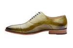 TOE CAP PLEATED OXFORD – OLIVE GREEN