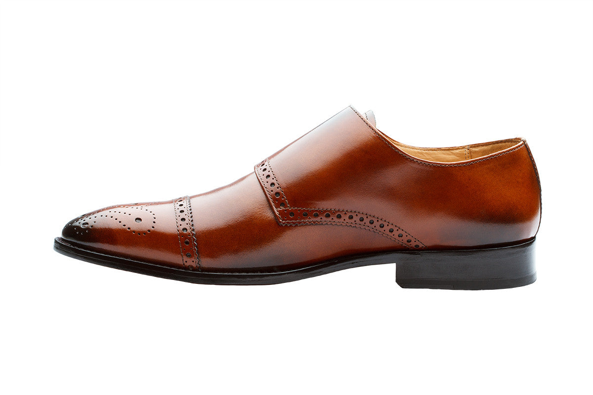 TOECAP TRIPLE STRAP BROGUE MONK– BRUNO