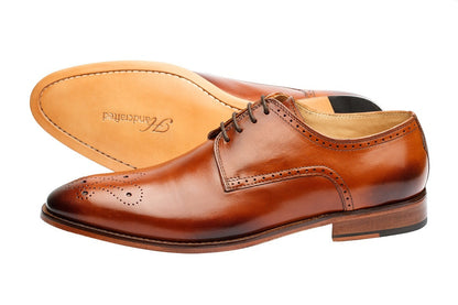 BROGUE DERBY WITH MEDALLION –TAN