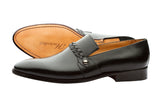 SLIP ON WITH PLEATED SADDLE - BLACK