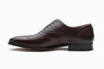 WINGCAP BROGUE OXFORD WITH GIMPING & PLEATING –BURGUNDY