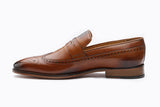 LONGWING SADDLE LOAFER WITH MEDALLION-TAN