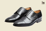 Brogue Derby With Medallion – Black