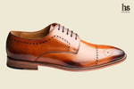 Brogue Derby With Medallion – Tan